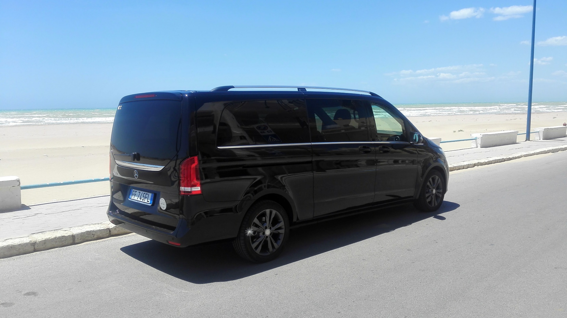 Mercedes V-Class · Sicilian coastline